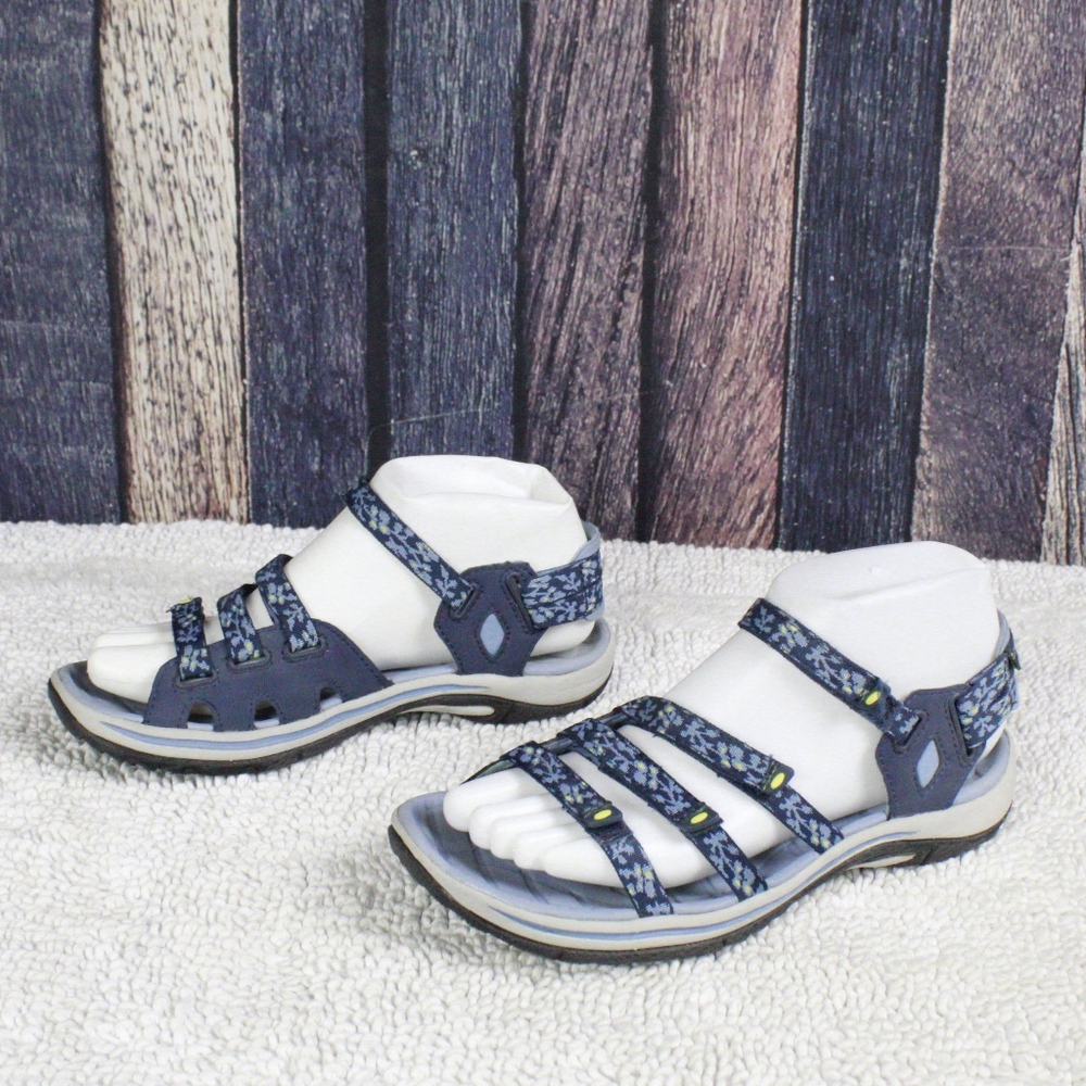 LL Bean Blue Strappy Ankle Strap Sport Sandals 6 - Picture 3 of 8